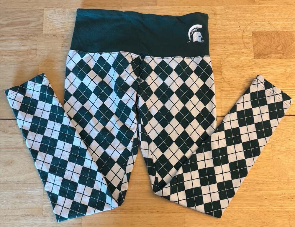 Loudmouth University Michigan State Spartans Argyle Leggings small/medium